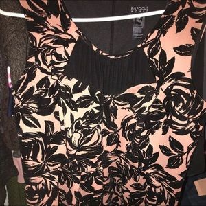 Light Pink dress with black velvet flowers